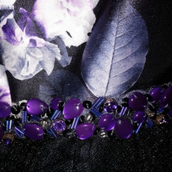 SOLD  Blue floral Mon Cheri dress size 14 - Picture 2 of 9